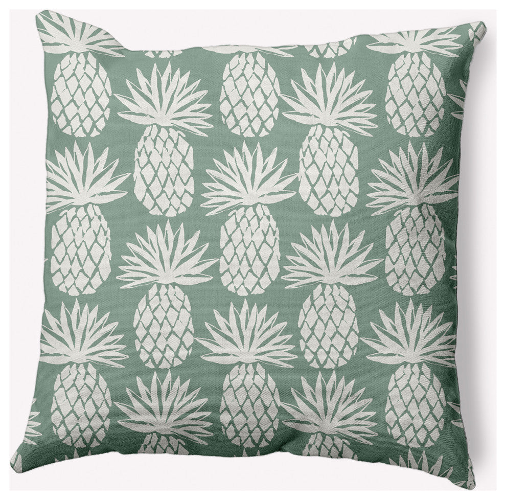20x20" Pineapple Pattern Nautical Decorative Indoor Pillow, Sage