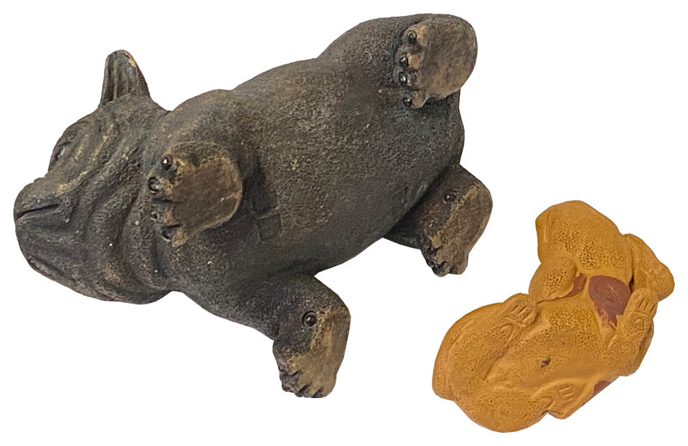Set of 2 Small Ceramic Animal Figure Display Art Hws2343