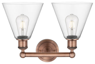 Berkshire 2-Light 17" Bath Vanity Light, Antique Copper Finish, Clear Shade