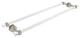 Pacific Grove 30" Groovy Back to Back Shower Door Towel Bar, Polished Nickel