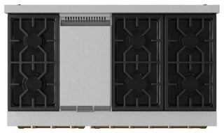 48" Professional Gas Range, Double Oven, Stainless Steel/Bronze