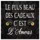 "Inspirational Collage I French on Black" Print by Daphne Brissonnet, 26"x26"