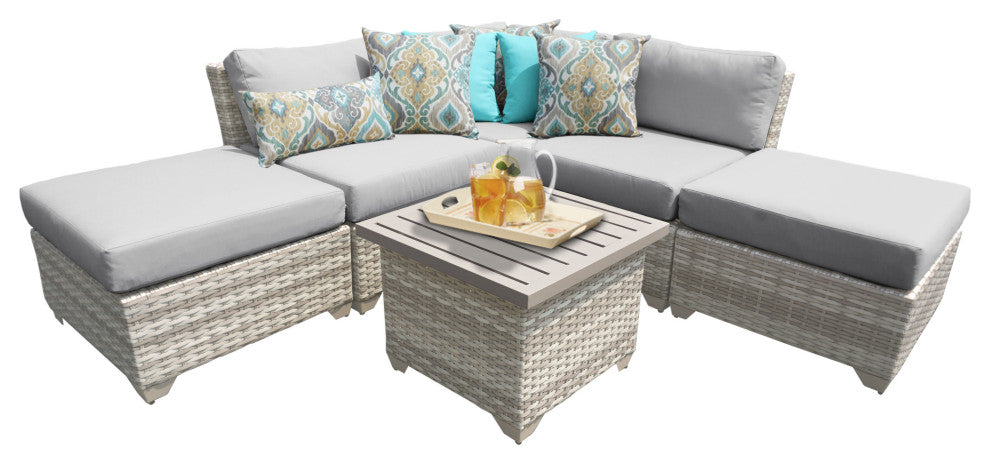 Fairmont 6 Piece Outdoor Wicker Patio Furniture Set 06f