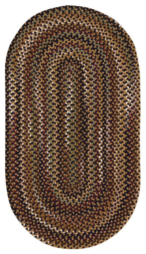 Bangor Braided Oval Rug, Very Charcoal 7'x9'