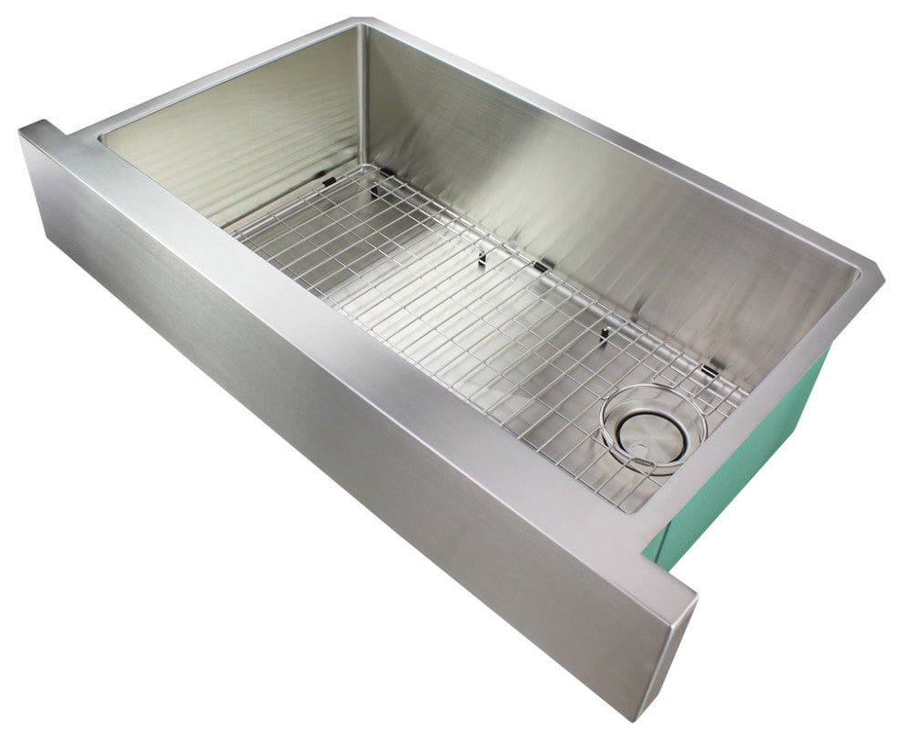 Transolid Diamond 36"x20" Single Bowl Farmhouse Kitchen Sink, Stainless