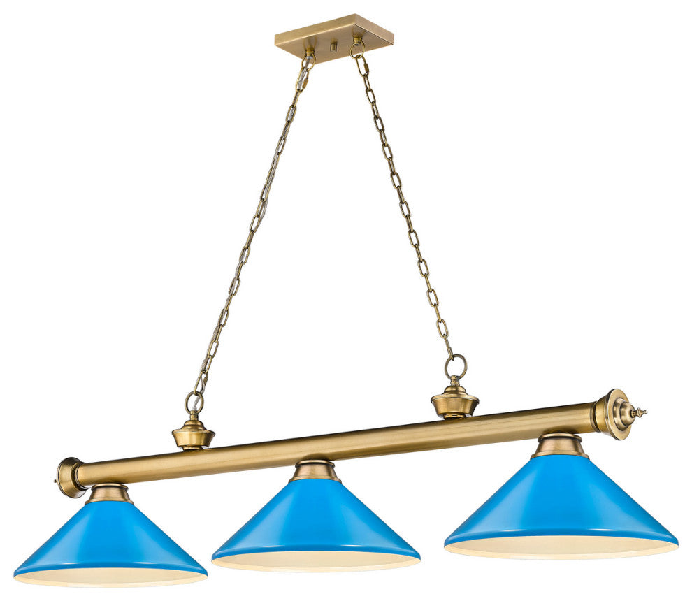 Zlite 2306-3RB-MEB 3-Light Billiard, Electric Blue