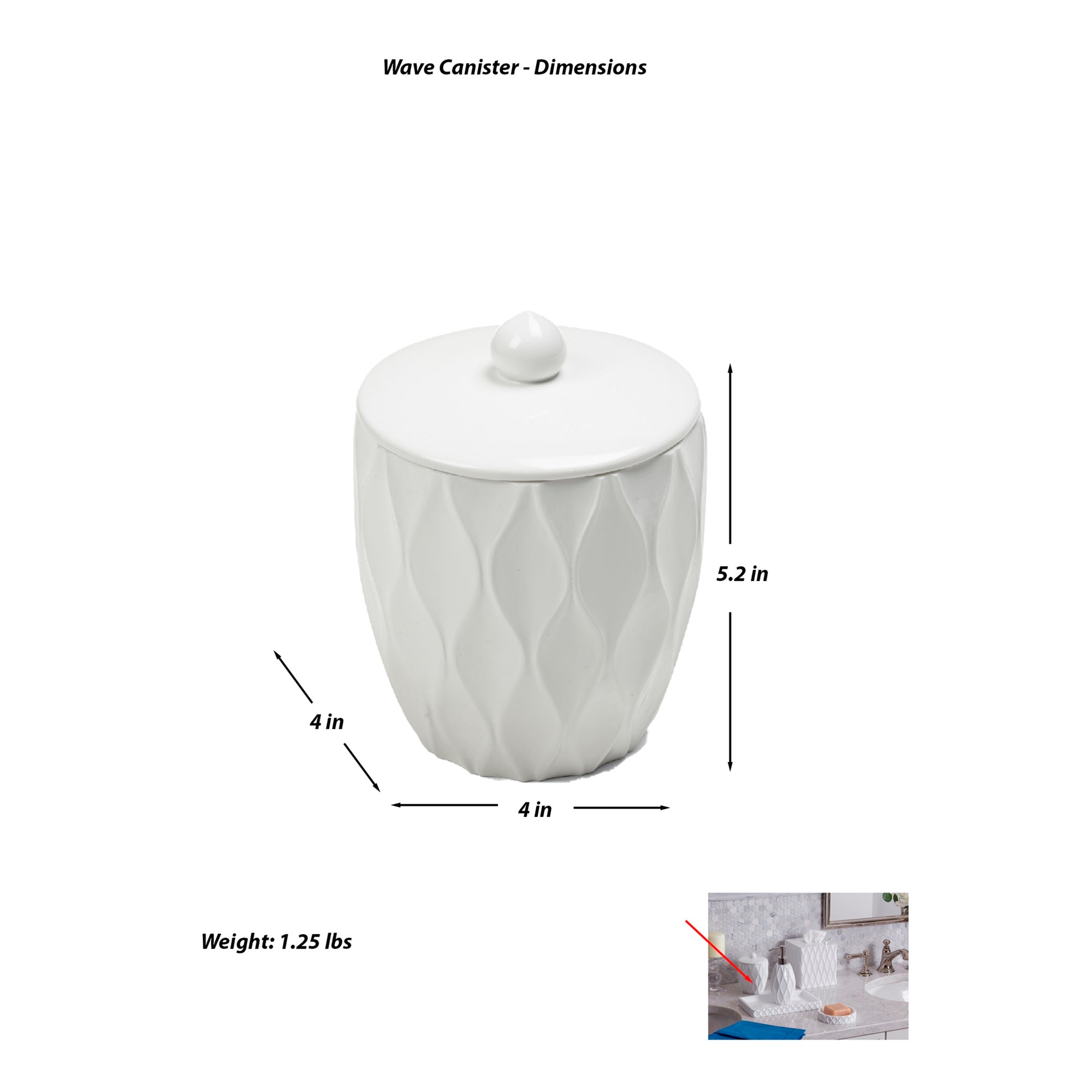 Wave, White, Canister