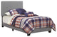 Leatherette Upholstered Bed, Twin Size, Gray