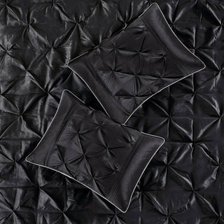 Madison Park Laurel 7 Piece Tufted Comforter Set in Black