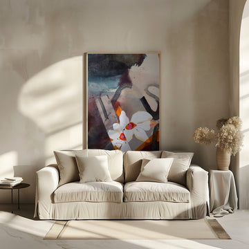Flower painting, Abstract impressionst artwork on canvas