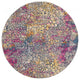 8??Round Yellow And Pink Coral Reef Area Rug
