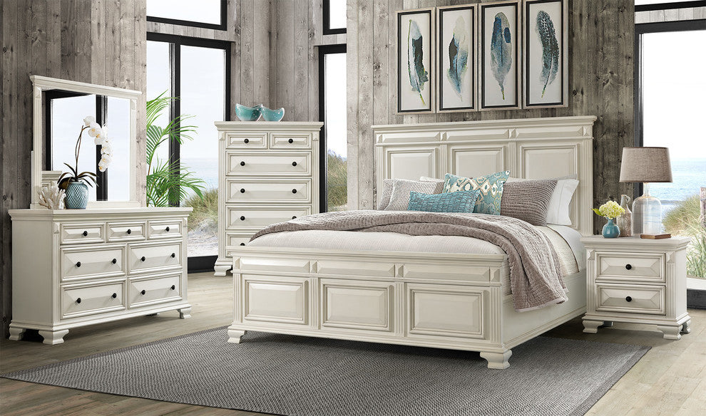 Picket House Furnishings Trent King Panel Bed in White