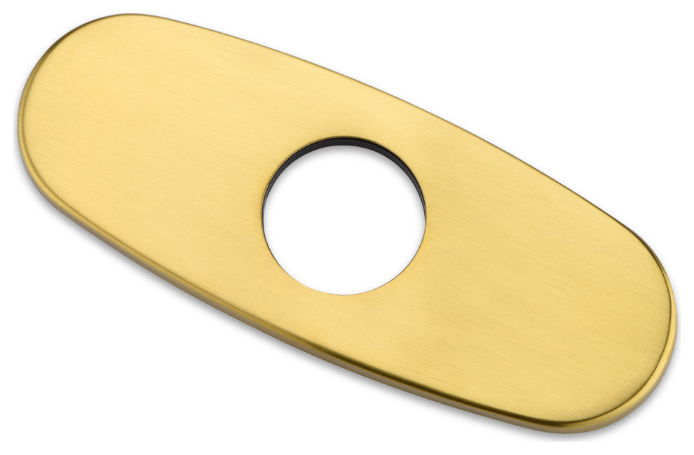 Luxier Rounded Kitchen Faucet Single-Hole Deck Plate, 6.25", Brushed Gold