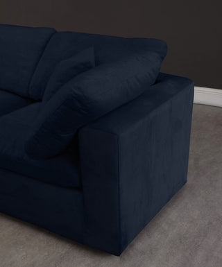 Cozy Velvet Upholstered Comfort 4-Piece Modular Sofa, Navy