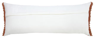 Adobe Brown Solid Stonewash Throw Pillow With Fringe, Adobe, 14"x36", Poly Fill