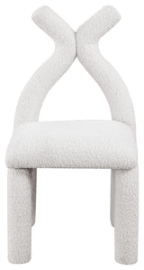 Xena Boucle Fabric Upholstered Accent/Dining Chair, Cream