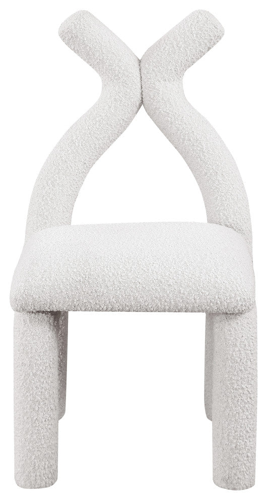 Xena Boucle Fabric Upholstered Accent/Dining Chair, Cream