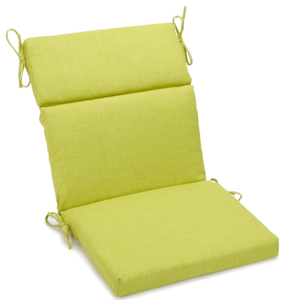 22"X45" Spun Polyester Solid Outdoor Squared Seat/ Back Chair Cushion, Lime