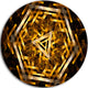 Fractal 3D Yellowish Hexagon, Abstract Art Round Wall Art, 11"