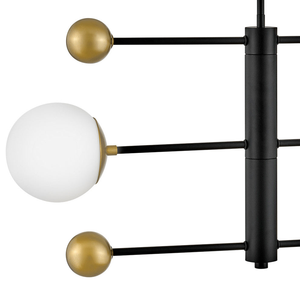 Lark 83573 Auggie 3 Light 31"W Abstract Chandelier - Bright Brass / Walnut