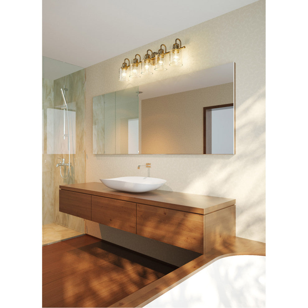 Zlite 340-5V-HG 5-Light Vanity, Clear Seeded