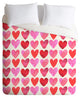 Amy Sia Heart Watercolor Duvet Cover, 88"x68"