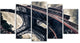 "Paris Eiffel Tower in Grungy Dramatic Style" Cityscape Art, 60"x32", 5-Panels