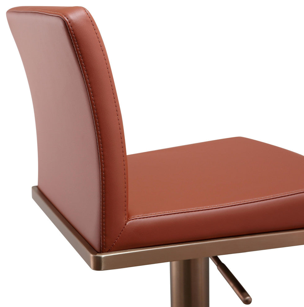 Sentinel Saddle Brown and Rose Gold Adjustable Stool