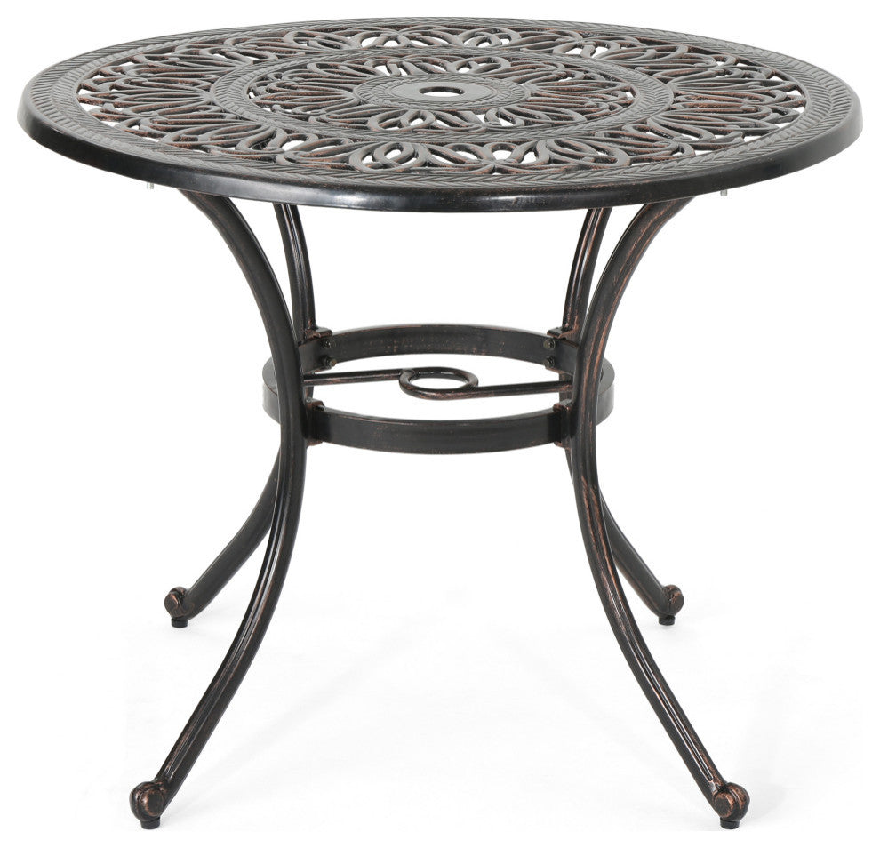 Athena Outdoor Round Cast Aluminum Dining Table