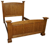 Classic Oak Queen Bed Frame, Dark Oak