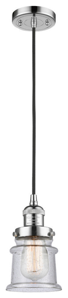Small Canton 1-Light Mini Pendant, Polished Chrome, Seedy