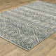 Bastian Tribal Geometric Blue/ Beige Indoor Area Rug, Blue, 5'3"x7'3"