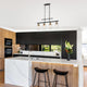4- Light Black and Antique Gold Kitchen Island Chandelier