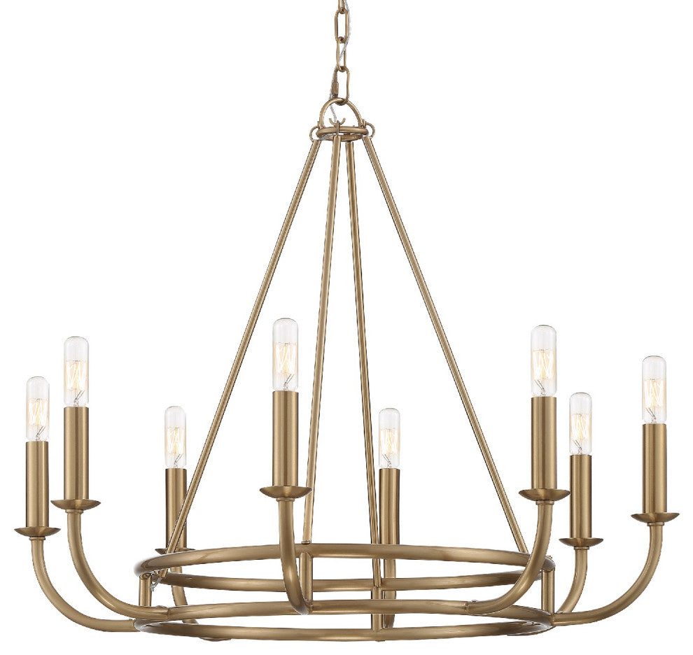 Bailey 8 Light Chandelier in Aged Brass
