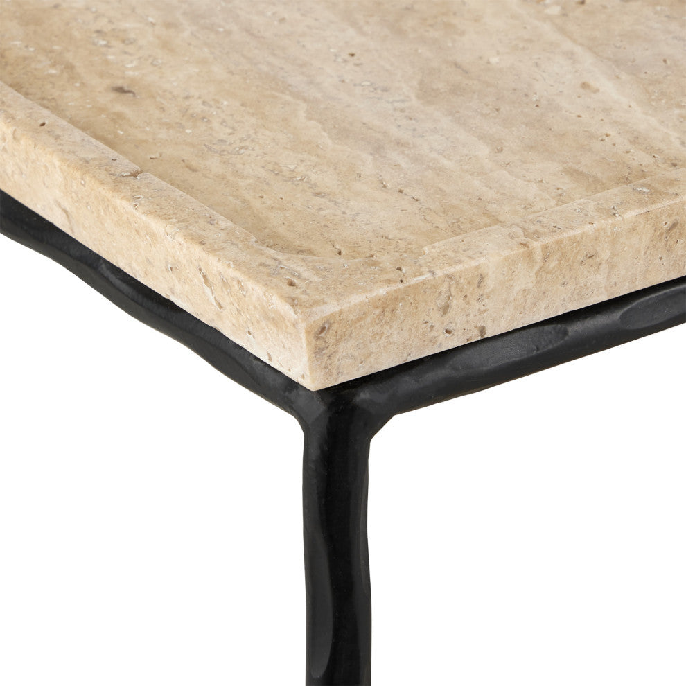 Boyles Travertine Side Table