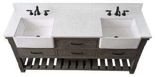 Wesley 72" Bathroom Vanity, Weathered Gray