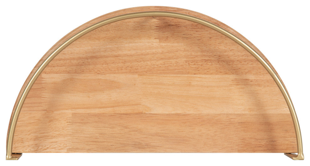 Camryn Semi Circle Shelf Set, Natural/Gold, 2 Piece