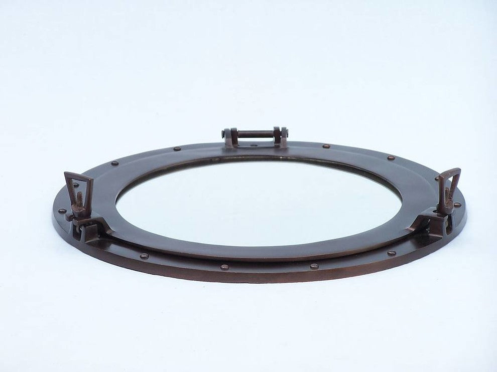 Bronze Decorative Ship Porthole Mirror 17'', Decorative Porthole Mirror