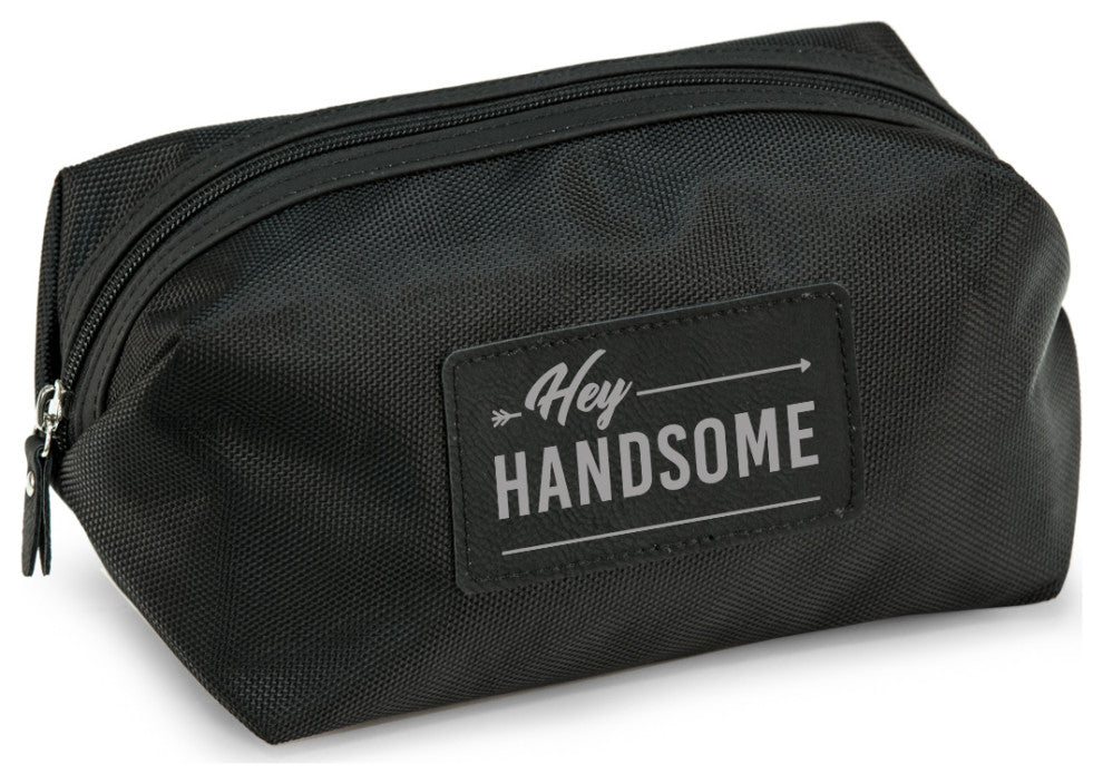 Hey Handome Water Resistant Performance Nylon Dopp Kit, Gray Accents