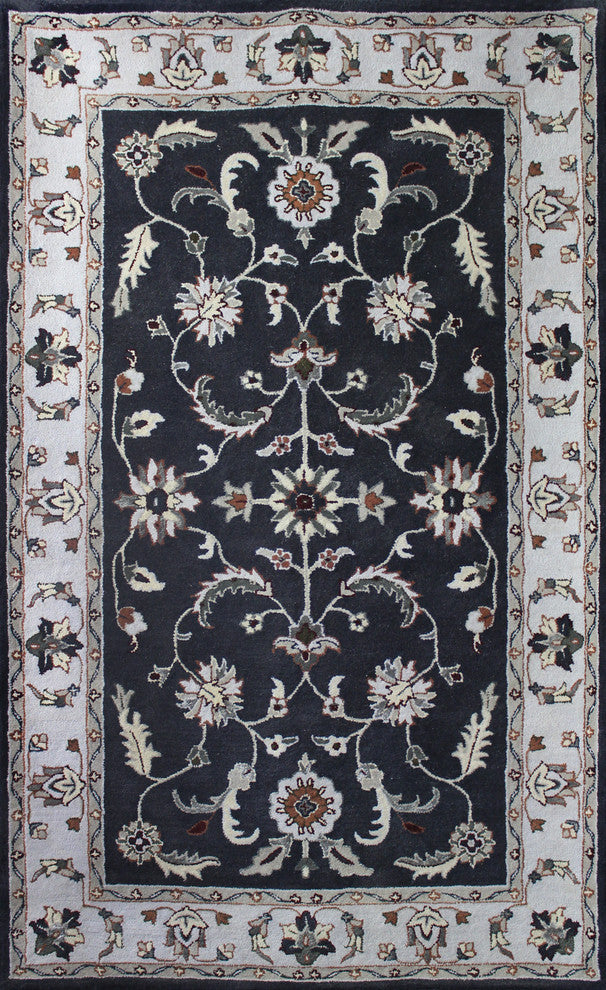 Black Hand Tufted Rug 5X8
