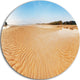 Exotic Tropical Beach Panorama, Seascape Round Metal Wall Art, 23"
