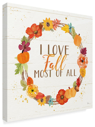 Jess Aiken 'Harvest Wishes I On Wood' Canvas Art