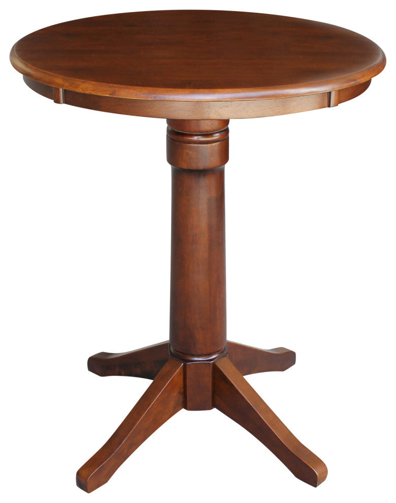 30" Round Top Pedestal Table, Espresso