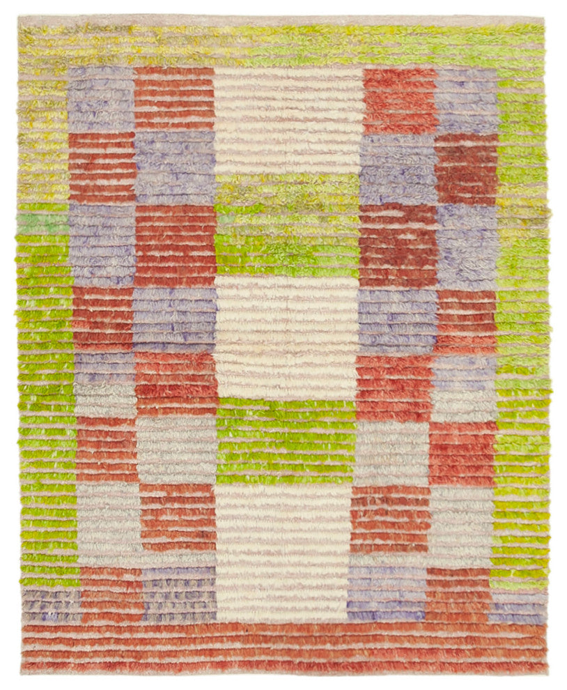 Rug N Carpet - Handmade Turkish 5' 2'' x 6' 8'' Modern Design Wool Kilim Rug