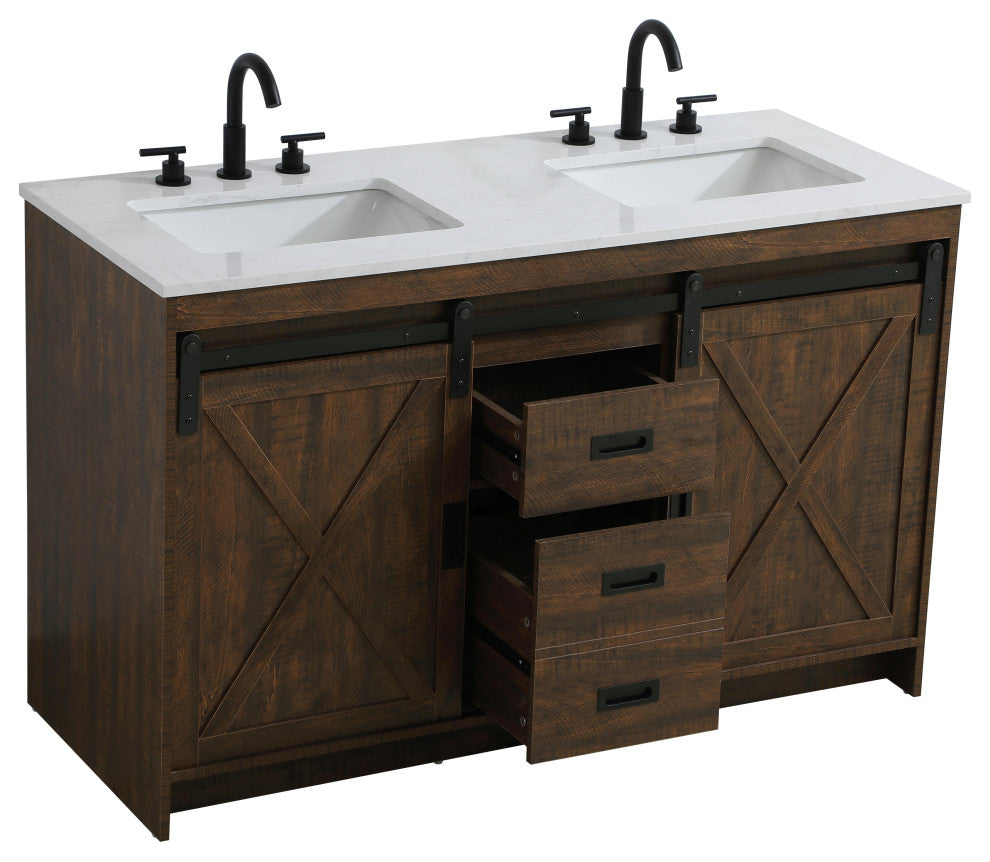 Home Living 54" Double Bathroom Vanity, Expresso