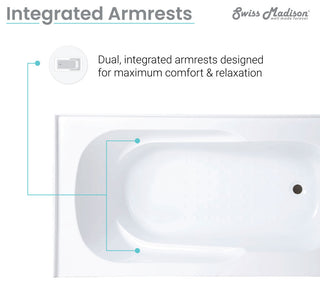 Ivy Alcove Soaking Bathtub with Apron Skirt, 60"x30", Right Hand Drain