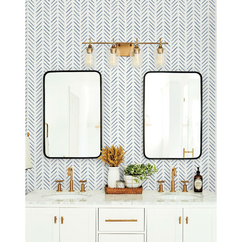 Painted Herringbone Wallpaper