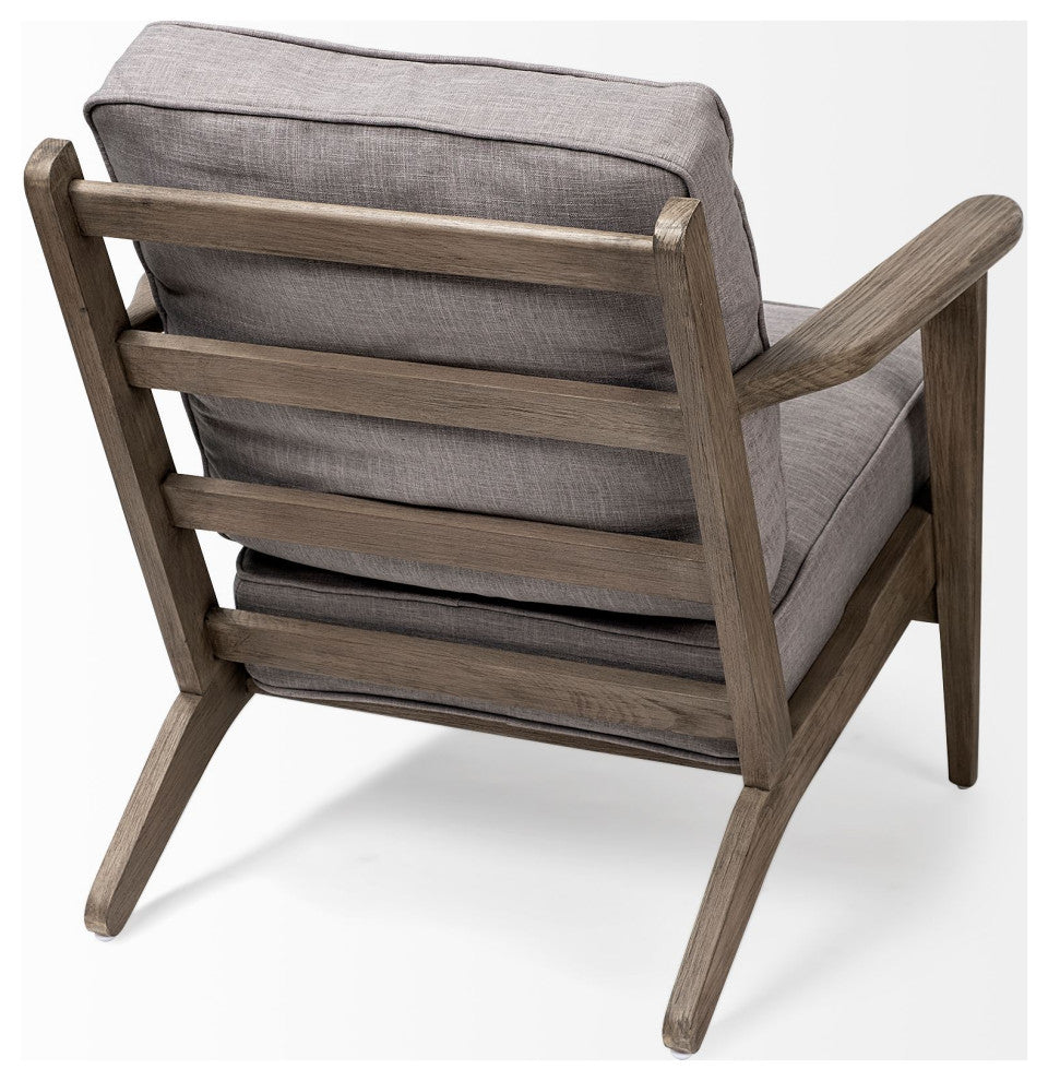 HomeRoots Flint Gray Fabric Accent Chair With Covered Wooden Frame