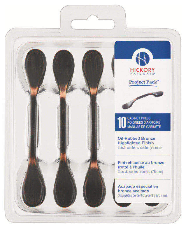 Belwith Hickory Project Pack 3 In. Metropolis Oil-Rubbed Bronze Cabinet Pull (10