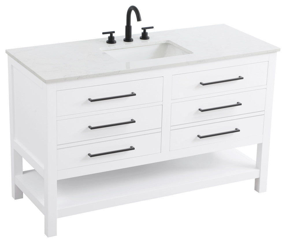 Home Living 54" Single Bathroom Vanity, White